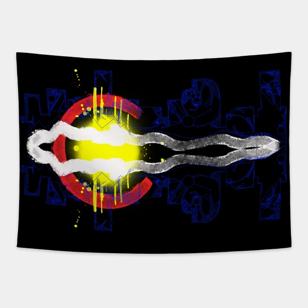 Colorado Reflection State Flag Sound Wave Art Tapestry by That5280Lady