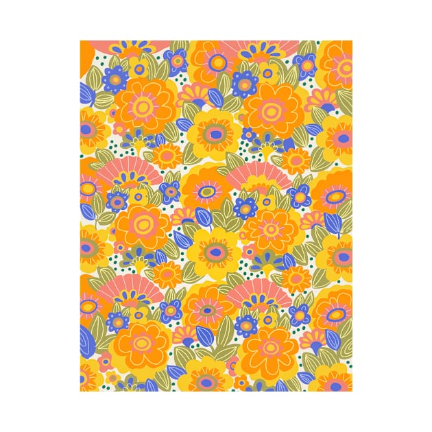 Dahlia Orange Pattern by Gigi Rosado