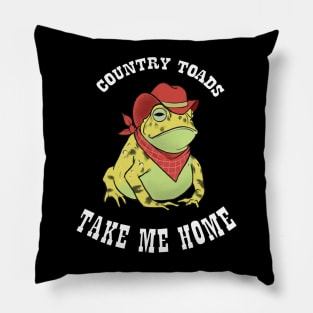 Country Toads Take Me Home Pillow