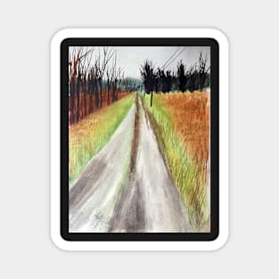 Country Landscape Watercolor Magnet