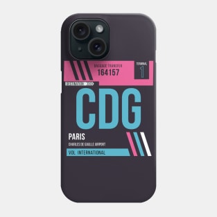 Paris (CDG) Airport Code Baggage Tag Phone Case