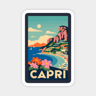 A Vintage Travel Art of Capri - Italy Magnet