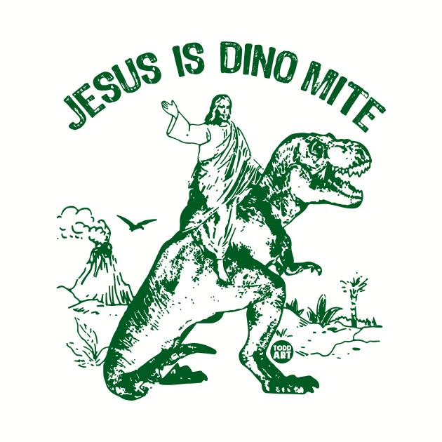 jesus dino mite by toddgoldmanart