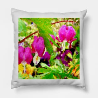 Bleeding Hearts Abstract Pillow