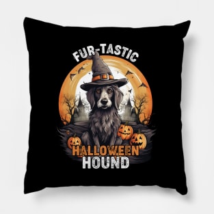 Fur-tastic Halloween Hound Dog Witch Costume Pillow