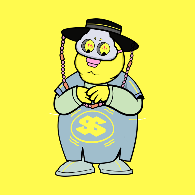 Cute korean traditional styled fat boy cartoon figure illustration by slluks_shop