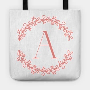 Pink Monogram- Letter A Tote