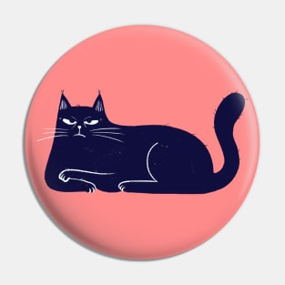 Moody blue cat upset mood - facing left Pin