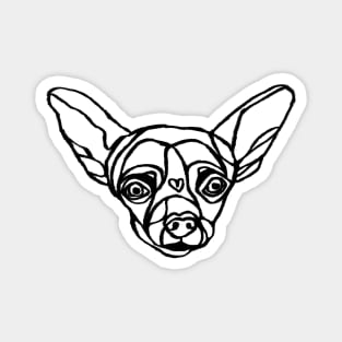 Line Art Aesthetic Dog Chihuahua Magnet