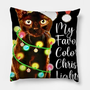 my favorite color is christmas lights Pillow