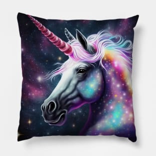 Cool Glittery Space Unicorn Pillow