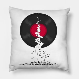 Broken LP Vinyl Record Spilling Notes Pillow