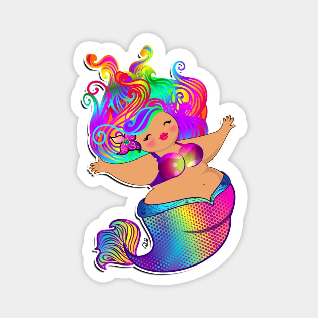 Rainbow Mermaid Magnet by Toni Tees