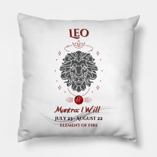 Zodiac Leo Mantra Pillow