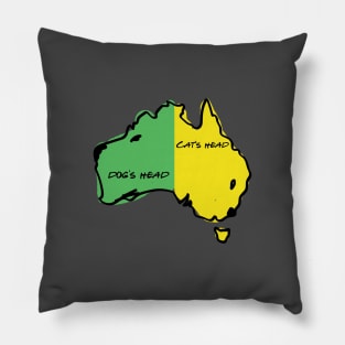 Australia map has dog and cat's head! Pillow