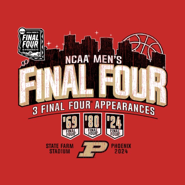 Purdue Boilermakers Final Four 2024 Basketball Vintage Gray by johnhawilsion