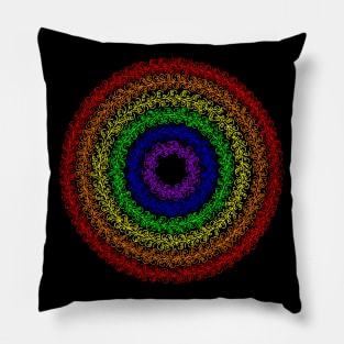 Rainbow Doodle Circles Pillow