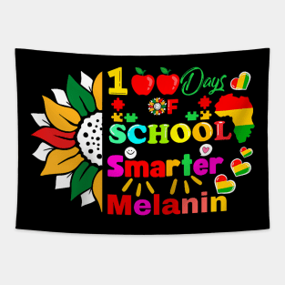 100Th Days Of School Smarter Melanin Juneteenth Afro Woman Tapestry