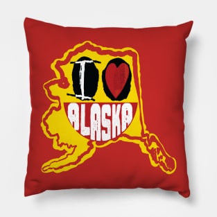 I Love Alaska Smiling Happy Face Pillow