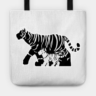 Black and White Tigers Tote