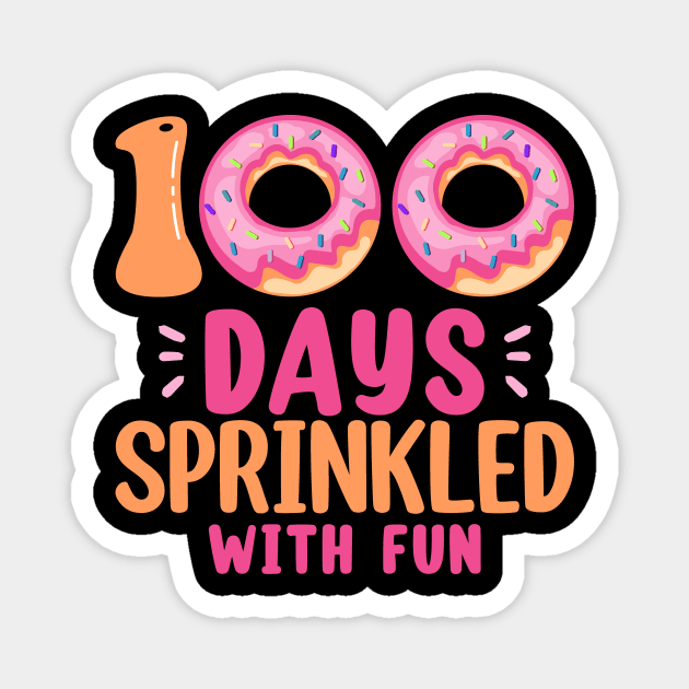 100 Days Sprinkled With Fun - Cute Cupcake Donuts 100th Day of School Girl Magnet by ArtistTee ⭐⭐⭐⭐⭐