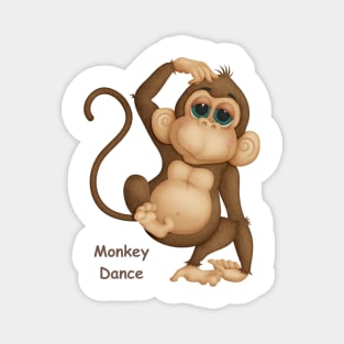 Funny dancing monkey Magnet