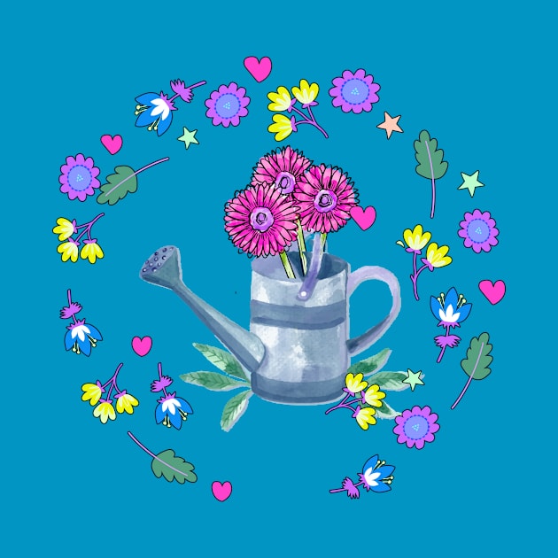 Gardening Watering Can Flowers by letnothingstopyou