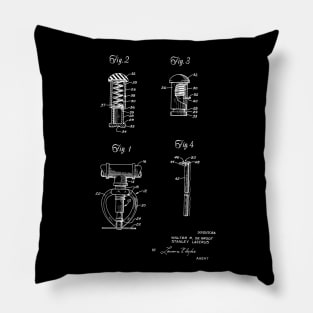 Fire Sprinkler Head Vintage Patent Drawing Pillow