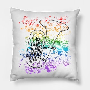 Tuba Rainbow Colours Tubaist Brass Musician Pillow