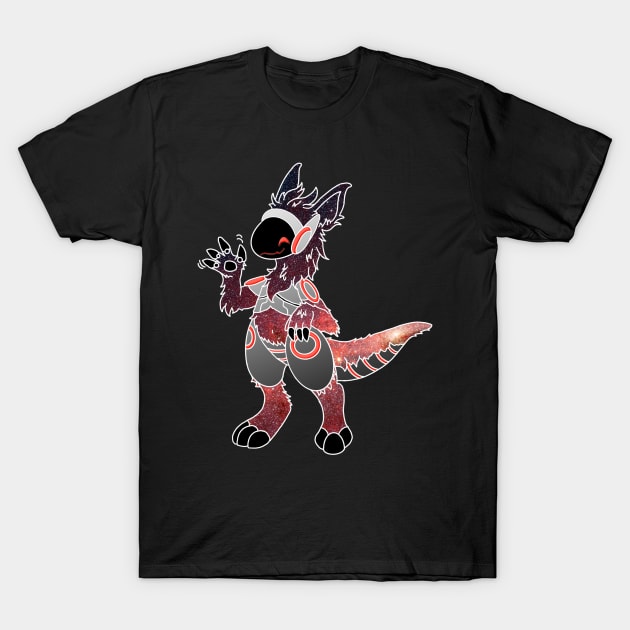 Protogen Fursuit Waving Cosmic Red stars Fursona Furry Sticker