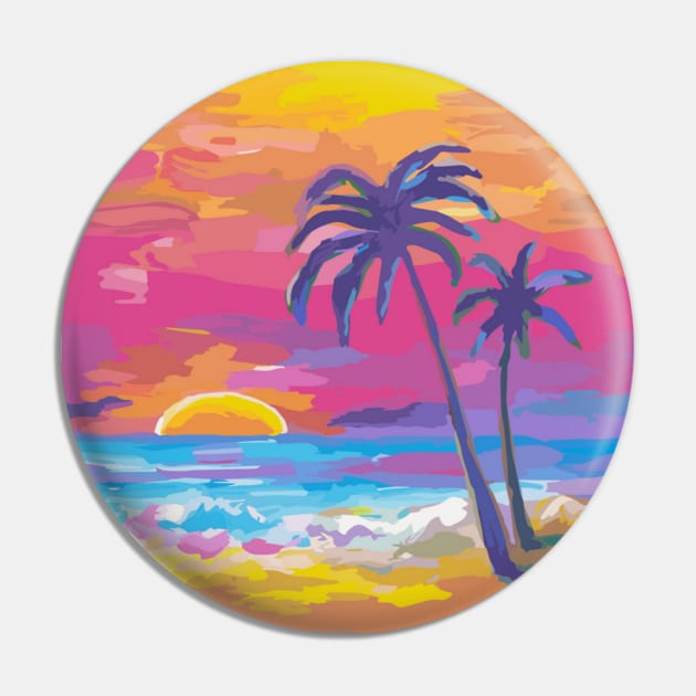 Sunset Paradise Pin by Glenn Landas Digital Art