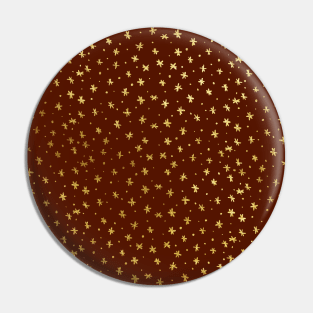 Snowflakes and dots - red and gold Pin