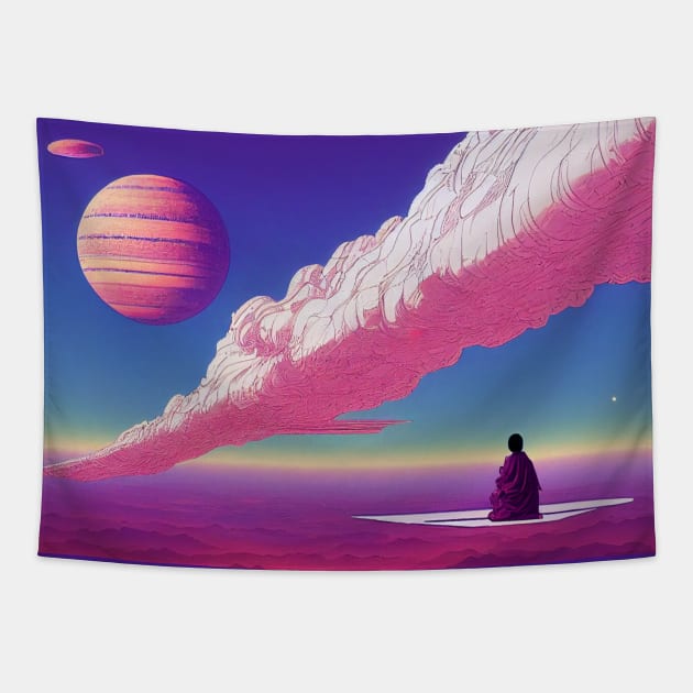 hoverboard nun Tapestry by Flying Buddhist Nun