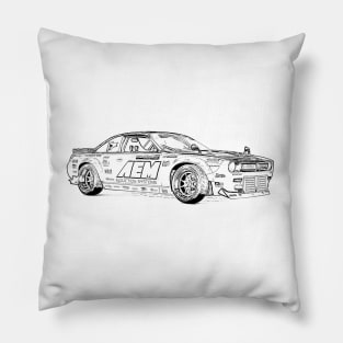 Classic 240SX Drift Wireframe Pillow