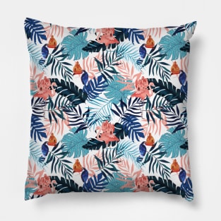 Surreal Toucans & Flamingos Pillow