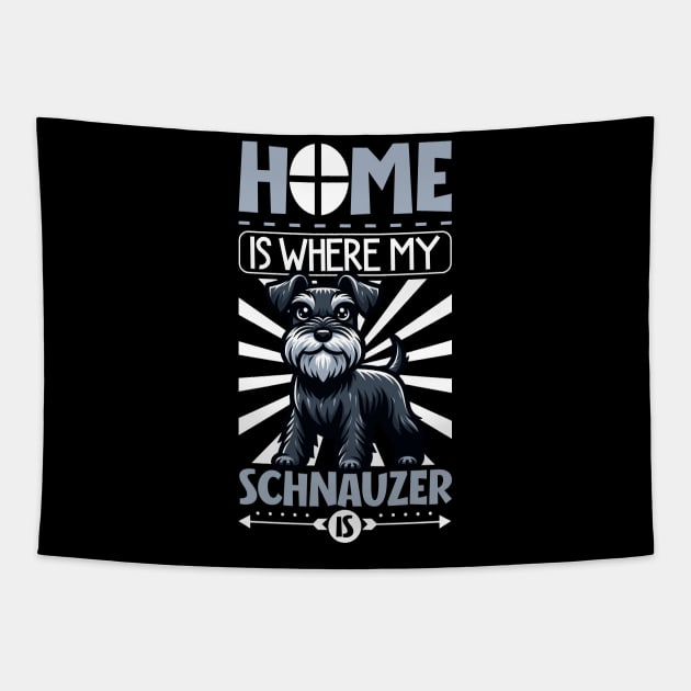 Home is with my Standard Schnauzer Tapestry by Modern Medieval Design