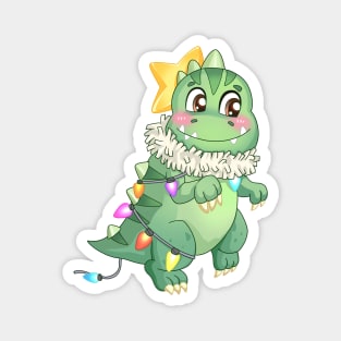 T-rex Christmas Magnet