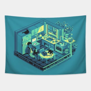 isometric room III Tapestry