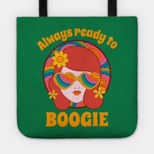 Always Ready to Boogie 70s Hippie Girl Tote