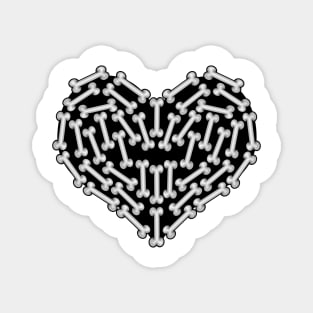 Black Heart made out of Bones - Dark Heart Magnet