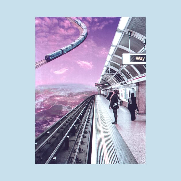 Sky Train - Space Aesthetic, Retro Futurism, Sci Fi by jessgaspar