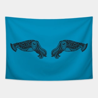 Cuttlefish in Love - cool cuttlefish design - light colors Tapestry