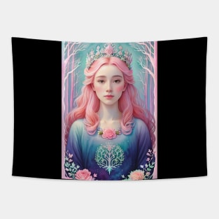 Pastel magical forest queen fairy Tapestry