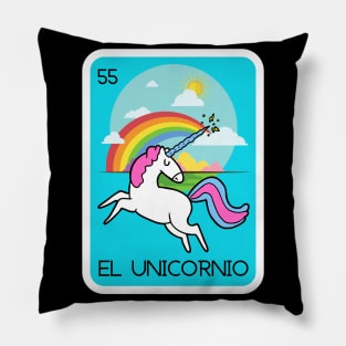 El Unicornio loteria Pillow