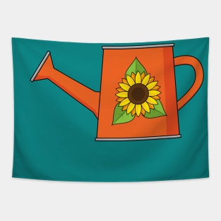 Orange Watering Can with Sunflower Tapestry