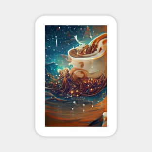 The Coffee Starry Teal ocean| starry night Magnet