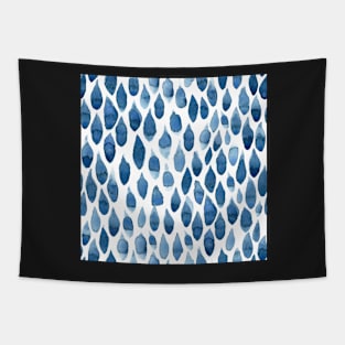 Rain repeating pattern watercolor blue & white Tapestry