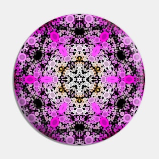 Dot Mandala Flower Pink and White Pin