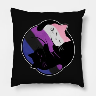 Genderfluid Yin Yang Cat Pillow