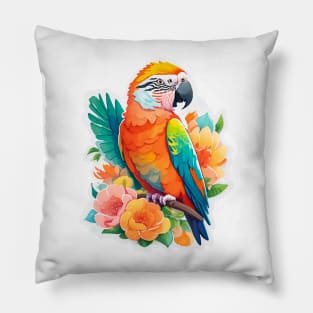 Tropical parrot Pillow